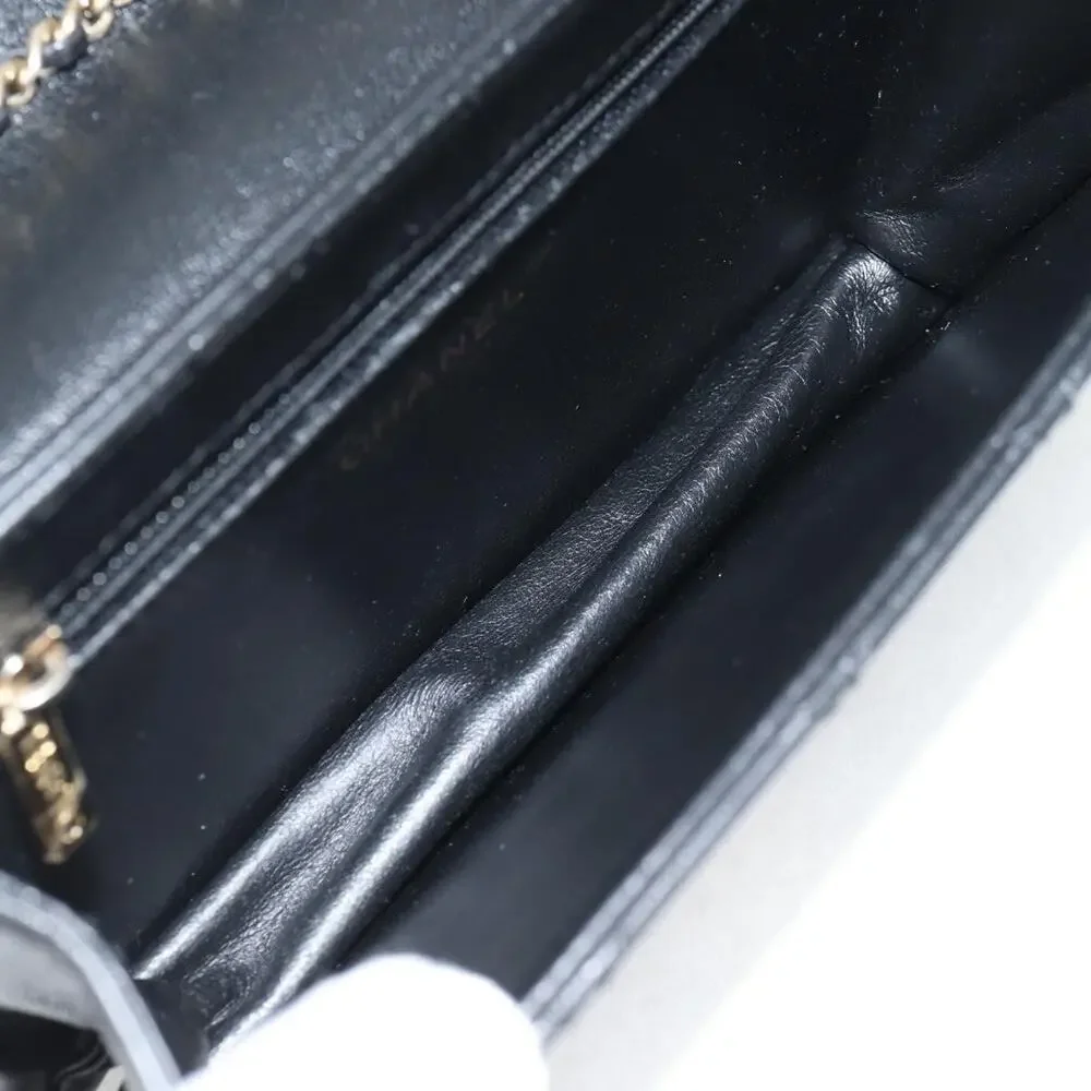 Chanel Matelasse Lambskin Chain Shoulder Bag Black